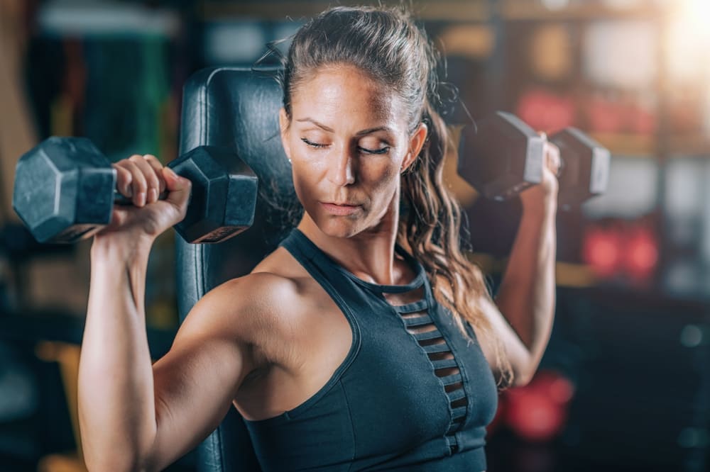 Proper push press form with dumbbells