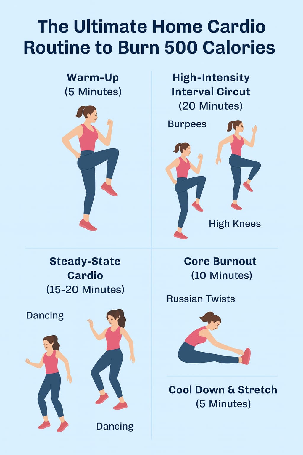 The Ultimate Home Cardio Routine to Burn 500 Calories