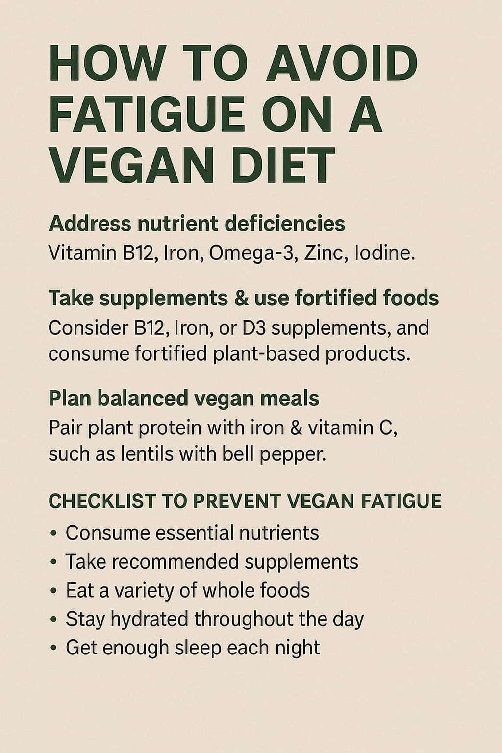 How to Avoid Fatigue on a Vegan Diet