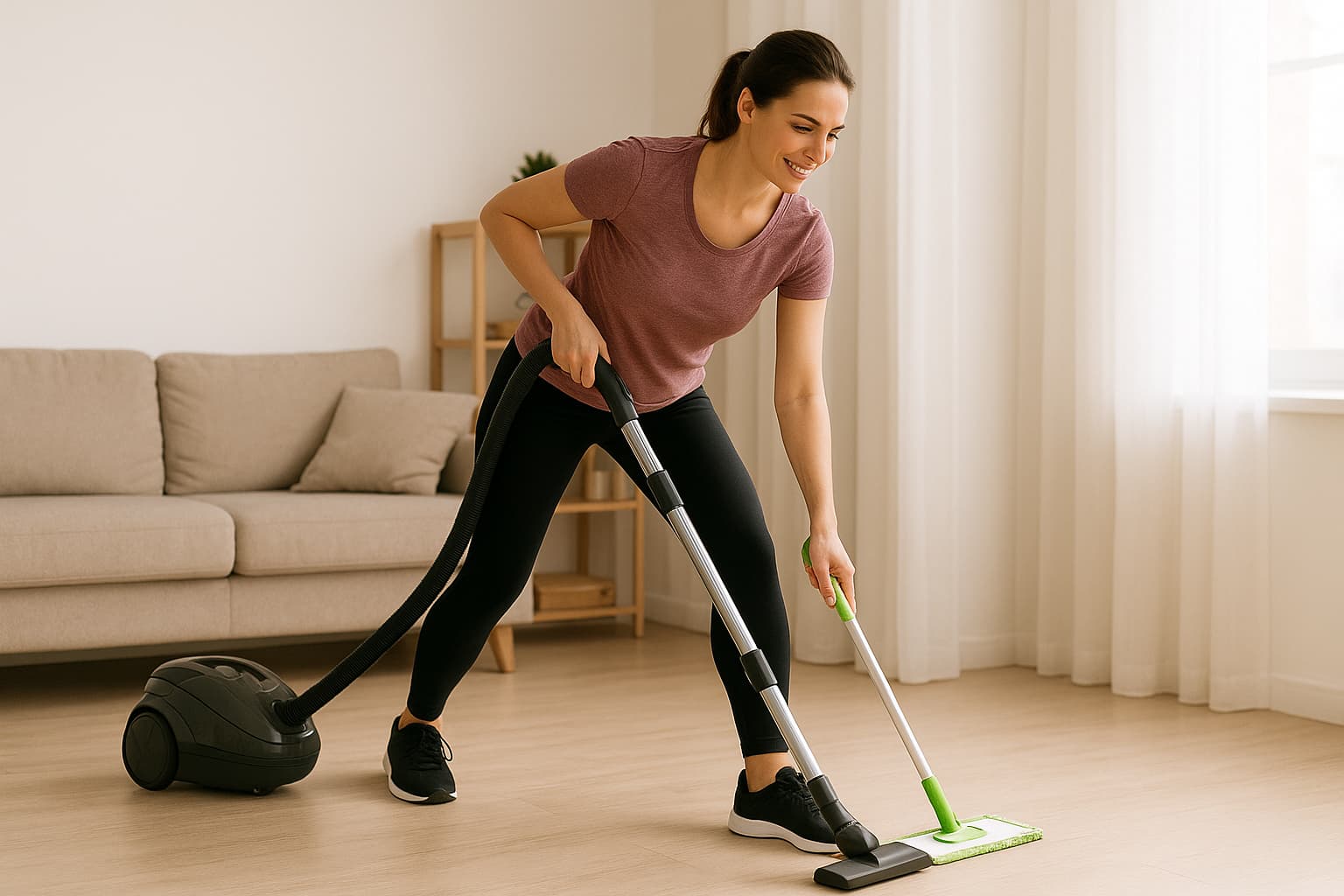 Vacuuming and mopping
