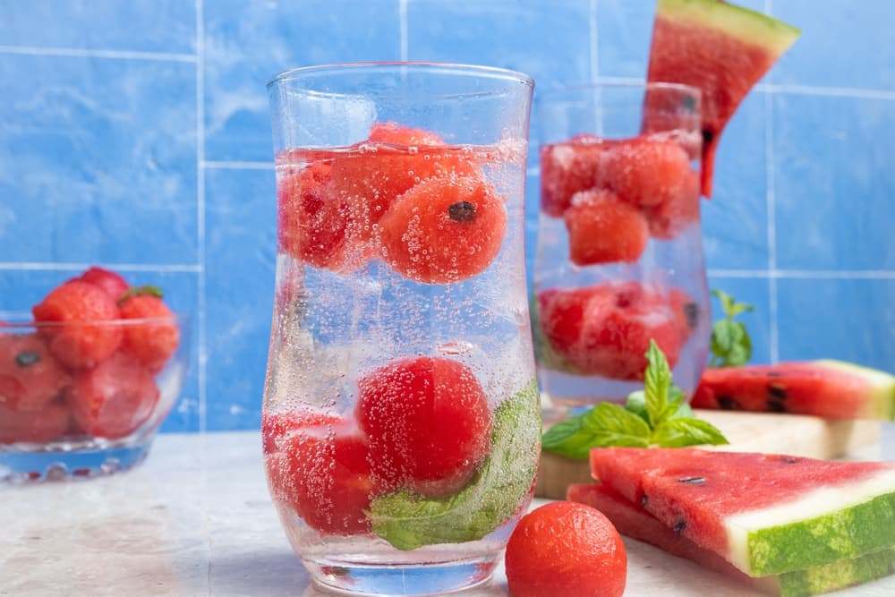 Watermelon and rosemary cooling water
