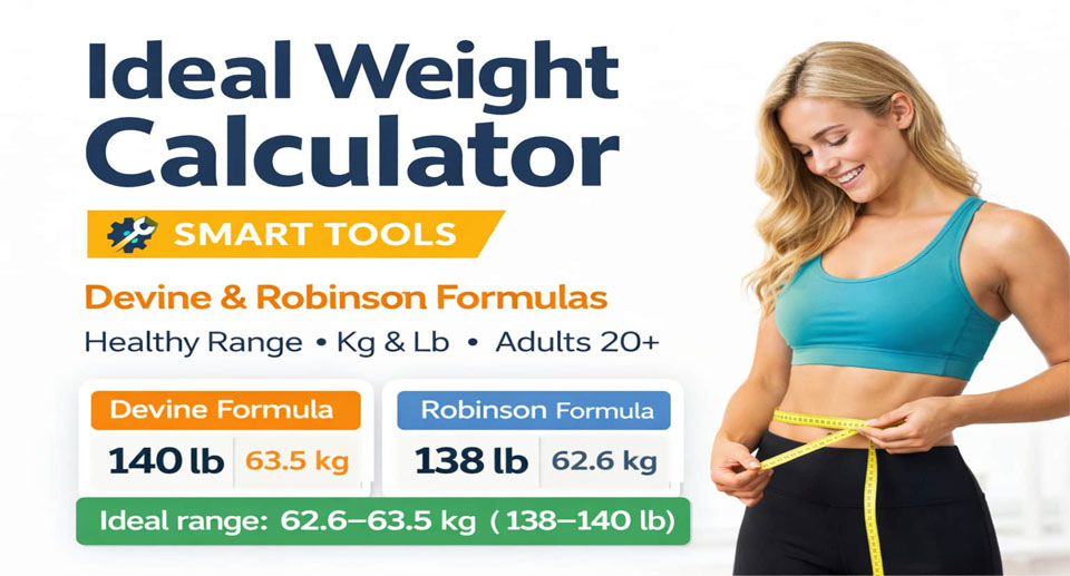 Ideal weight calculator and healthy range