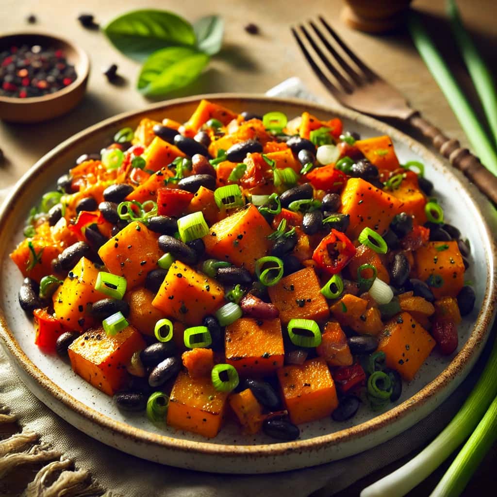 Sweet Potato Hash with Black Beans