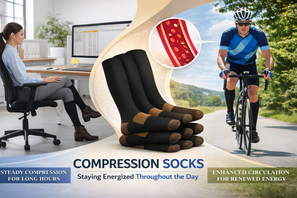 Sooverki copper compression socks with 15-20 mmHg graduated compression to improve blood circulation, reduce swelling and support muscle recovery